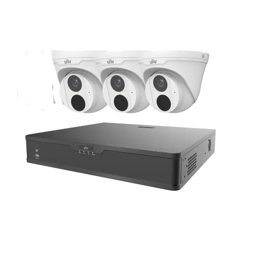 Uniview 4-Chanel XVR 3 Unit 2MP CC Camera Package Without Monitor 
