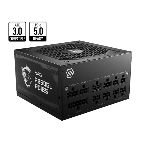 MSI MAG A850GL PCIE5 850W 80 Plus Gold Full Modular Power Supply