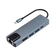 TYPE-C TO HDTV 5 IN 1 (LAN+TYPE-C+USB 3.0*2+HDTV) CONVERTER