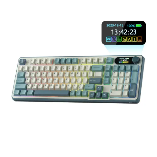 [0008858] Royal Kludge S98 Tri-Mode Hot-Swappable Chartreuses Switch Mechanical Keyboard With Display