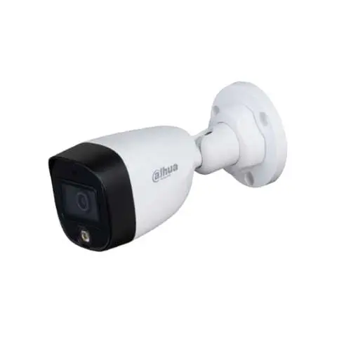 [01834] Dahua 2MP Full Time Color Bullet HDCVI Camera 20 MTR IR Distance, Lens 3.6MM With Built In Mic (Plastic)#DH-HAC-HFW1209CLP-A-LED-S2