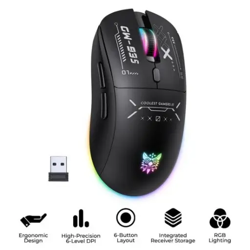 [0012470] Onikuma CW935 RGB Tri-Mode Wireless Gaming Mouse