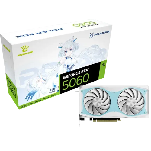 Manli Polar Fox GeForce RTX 5060 OC 8GB GDDR7 Graphics Card