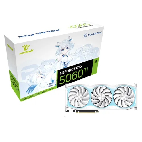 [0008915] Manli Polar Fox GeForce RTX 5060 Ti OC Triple Fan 16GB GDDR7 Graphics Card