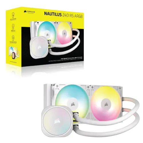 [0012845] Corsair NAUTILUS 240 RS ARGB 240mm Liquid CPU Cooler White 