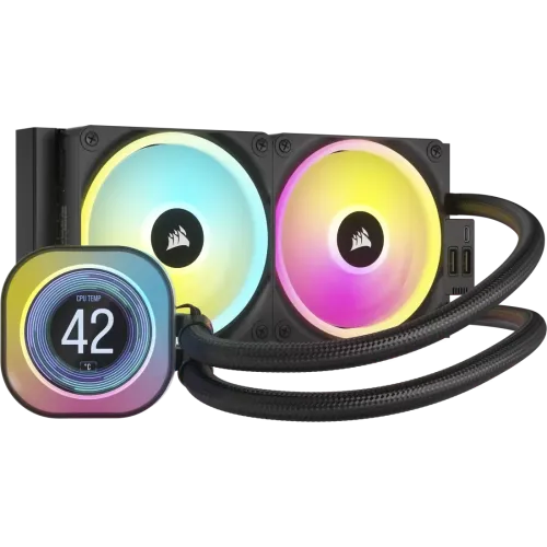 [0012851] Corsair iCUE Link H100i LCD RGB 240mm AIO Liquid CPU Cooler With Display & iCUE LINK System Hub 