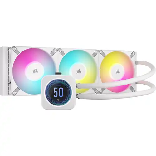 [0012868] Corsair iCUE H150i ELITE LCD XT Display 360mm Liquid CPU Cooler White 