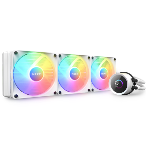 [0012942] NZXT Kraken 360 RGB 360mm AIO Liquid CPU Cooler White with LCD Display 