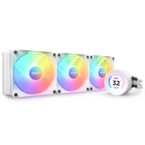 [0012946] NZXT Kraken Elite 360 RGB 360mm AIO Liquid CPU Cooler White with LCD Display 