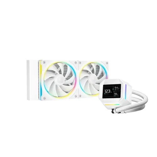[09406] DeepCool LM240 WH 240mm ARGB Liquid CPU Cooler With Display 