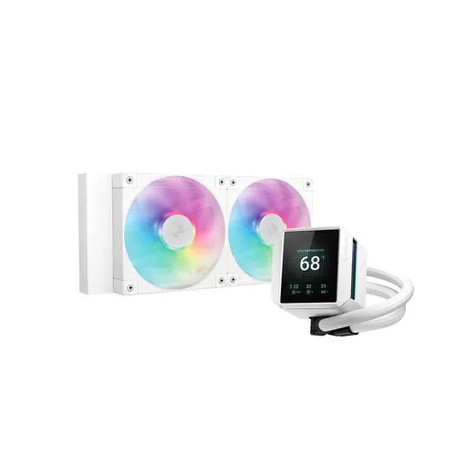 [0013284] DeepCool MYSTIQUE 240 WH ARGB 240mm Liquid CPU Cooler With Display 