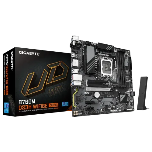 [0013372] GIGABYTE B760M DS3H WIFI6E GEN5 mATX Motherboard 