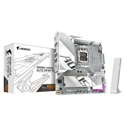 [0013390] GIGABYTE B850M AORUS ELITE WIFI6E ICE AMD AM5 DDR5 Micro ATX Motherboard 