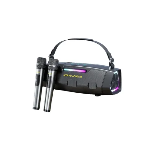 Awei KT28 Karaoke Portable Bluetooth Speaker (Dual Mic) Black