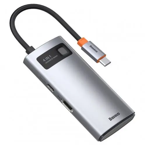 Baseus CAHUB-CY0G 4 in 1 Hub Black (USB C to HDMI*1+USB 3.0*1+USB 2.0*1+PD*1) (100W)