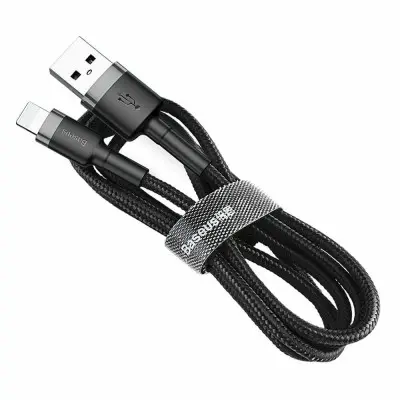 Baseus CALKLF-BG1 Cafule Series (Type A to IP) Fast Charging Data Cable Black (2.4A/1M)