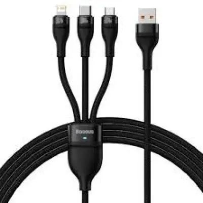 Baseus CASS0300001 3 in 1 (TA to TC+IP+Micro) Fast Charging Data Cable (100W)