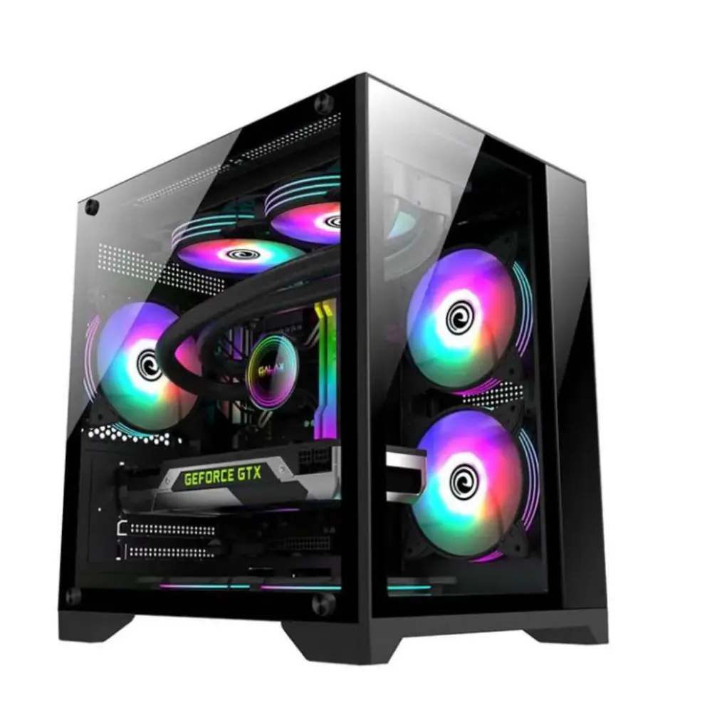 Wintech SKYVIEW X2 BK M-ATX Gaming Case with 7 ARGB Fan 