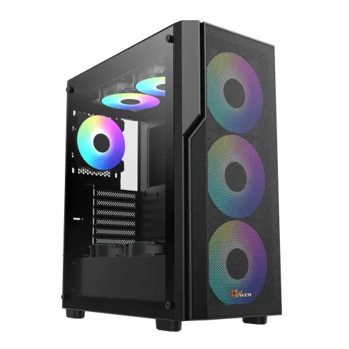 PC Power PG-H450 BK Zero Mesh ATX Gaming Casing  6 FAN