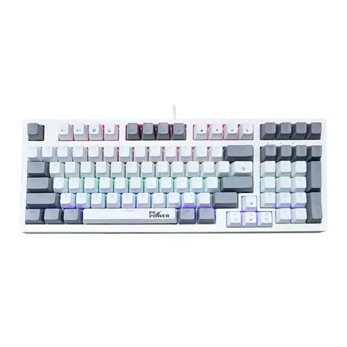 [0000963] PC POWER K98 RGB HOT-Swappable Wired Gaming Mechanical Keyboard Blue Switch - (WH)