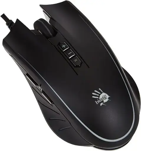 [0000097] A4TECH Bloody Q8181S Neon X Glide Gaming Mouse & Mouse Pad Black