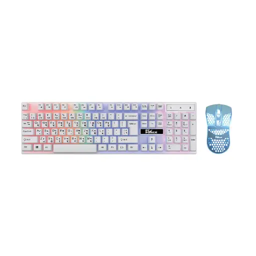 [0000983] Pc Power PGC801BG13 RGB Wired White Gaming Keyboard & Mouse Combo with Bangla