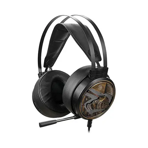 [0000100] A4TECH G650S USB Dazzling Orange Light Gaming Headphone Black