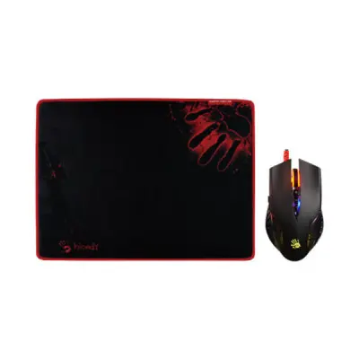 [0000112] A4TECH Q5081S Neon X'Glide Gaming Mouse & Mouse Pad Black