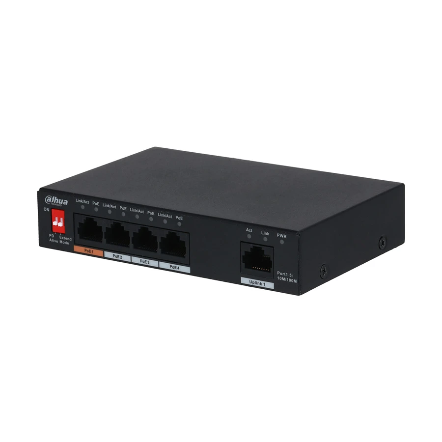Dahua 6-Port Fast Ethernet Switch With 4-Port POE-60 Watt#DH-SF1009P