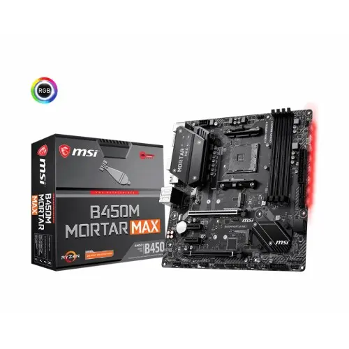 [04169] MSI B450M MORTAR MAX Military Style AMD M-ATX Gaming Motherboard (Global)