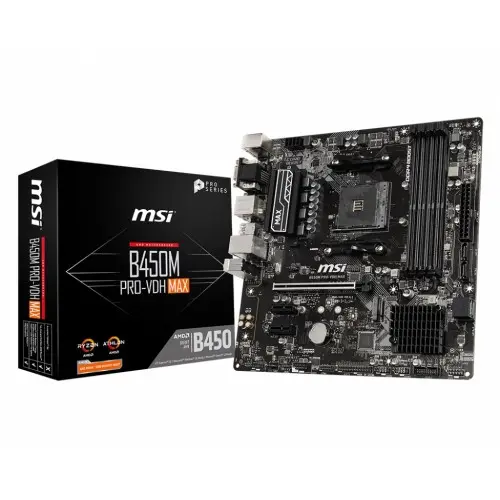 [04170] MSI B450M PRO-VDH MAX AMD AM4 Gaming Motherboard