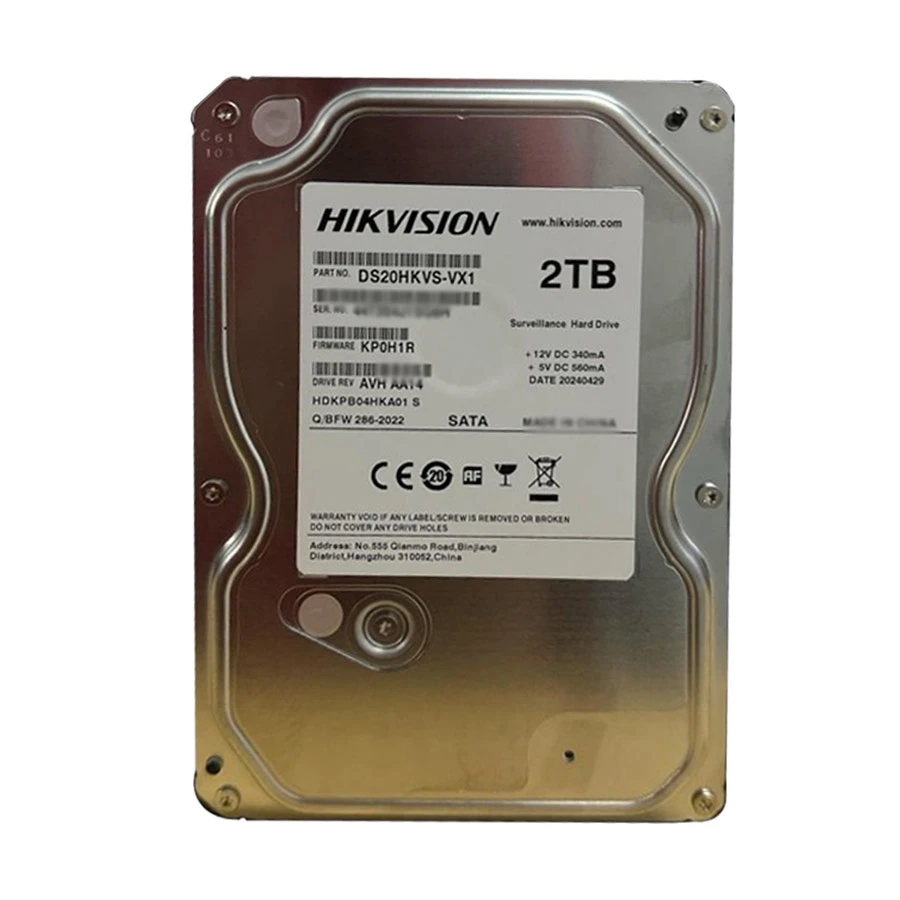Hikvision 2TB 3.5 Inch SATA 5400RPM Surveillance Internal HDD #DS20HKVS-VX1 