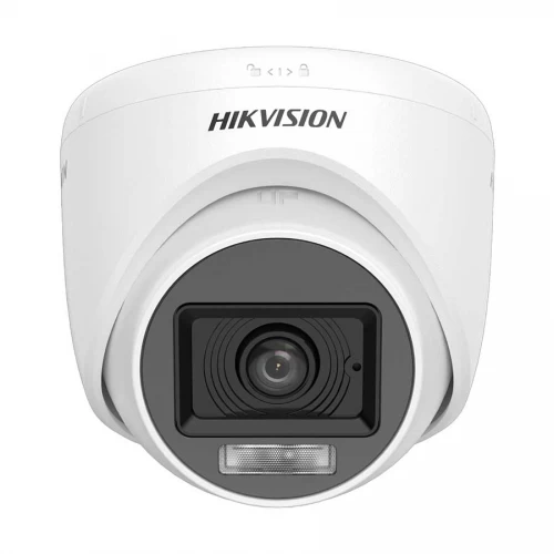 [03491] Hikvision 2MP Smart Dual Light HD Dome 20 MTR IR Distance, Lens 2.8 MM With Built In Audio (Plastic)#DS-2CE76D0T-LPFS