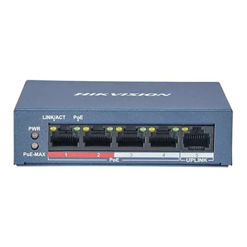 Hikvision 4-Port Fast Ethernet Switch With 4-Port POE-45 Watt#DS-3E0105P-E/M(B) 