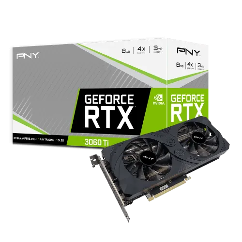 [0000202] PNY GeForce RTX 3060 Ti 8GB UPRISING Dual Fan LHR Graphics Card