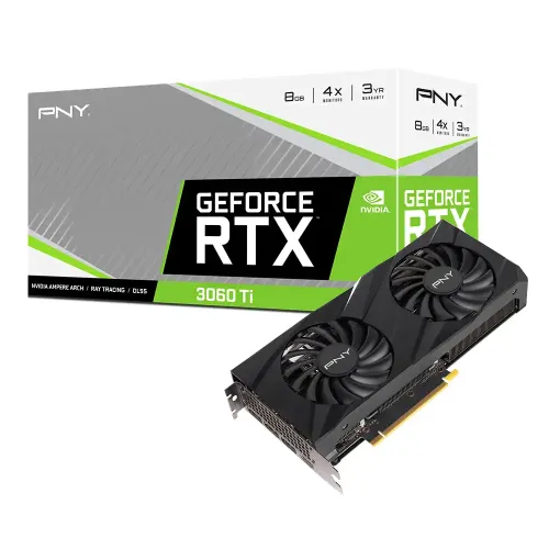 [0000203] PNY GeForce RTX 3060Ti 8GB VERTO Dual Fan (LHR) GDDR6 Graphics Card