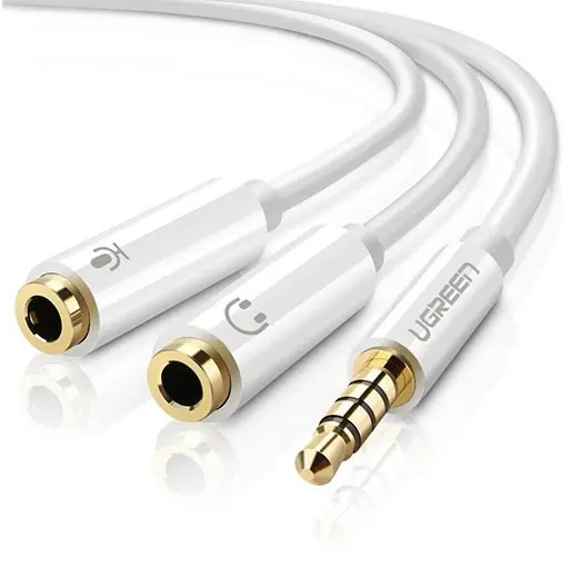 UGREEN 10789 3.5Mm Male To 3.5MMFemale ×2 – White