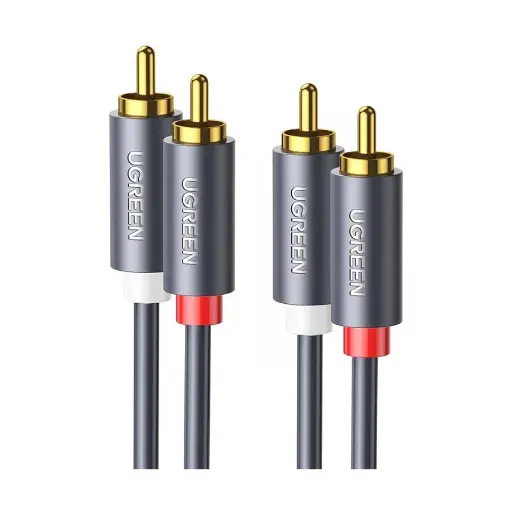 [06382] UGREEN AV104 (10518) 2RCA Male to Male, 2 Meter, Black Audio Cable #10518