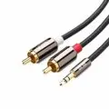 [06273] UGREEN 10590 3.5mm Male to 2RCA Male 3m Audio Cable-BK