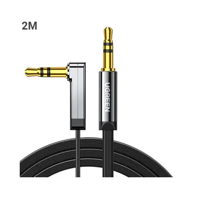 [06395] UGREEN AV119 (10599) 3.5mm 90 Degree Right Angle Extension Cable - 2M