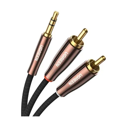 [0004302] UGREEN AV170 (80845) 3.5mm Male to 2RCA Male, 1 Meter, Black Audio Cable #80845