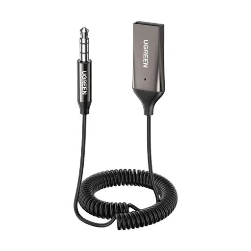 [0004326] UGREEN 70601 Bluetooth Car Receiver Aux With Mic Space Gray Audio Converter # 70601
