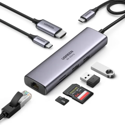 [0004409] UGREEN CM512 USB-C 7-In-1 Multifunction Adapter With 4K HDMI & Ethernet #90568