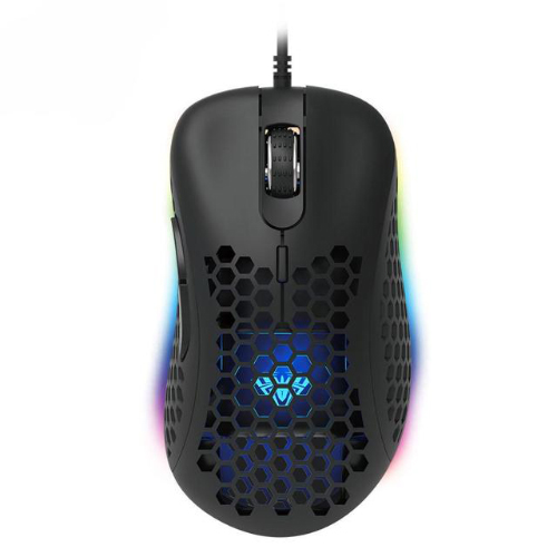 [0000255] AULA F810 RGB Backlit Macro Ultralight Honeycomb Shell Wired Gaming Mouse Black 