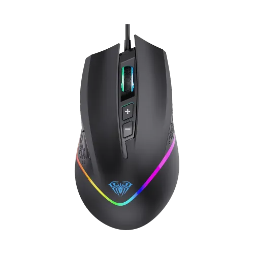 [0000256] AULA F805 Wired Programmable Gaming Mouse Black