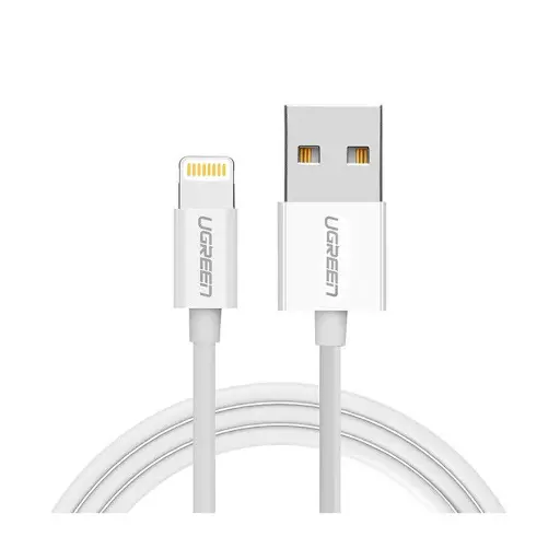 [00284]  USB Male to Lightning Male, 1.5 Meter, White Data Cable #80315