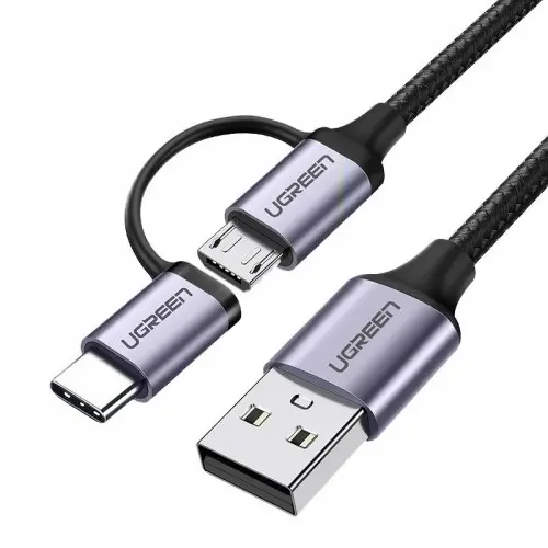[0004594] UGREEN USB to Micro USB & Type C 1M Fast Charging Cable (30875)