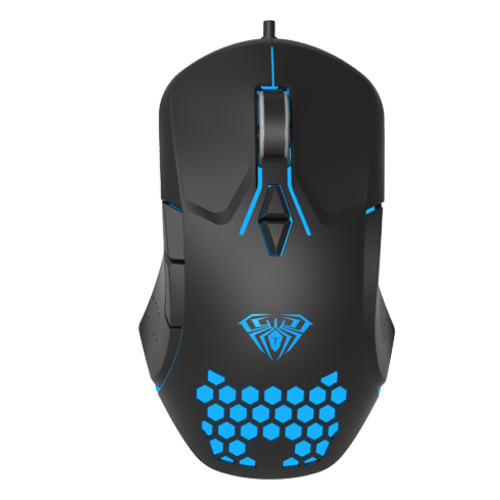 [0000280] AULA F809 Backlit Macro Programming Honeycomb Wired Gaming Mouse Black