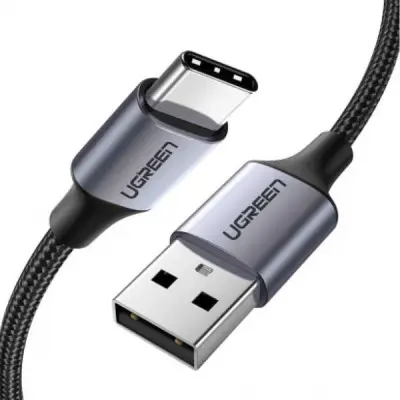 UGREEN US288 (60127) USB-A 2.0 to USB-C Cable Nickel Plating Aluminum Braid 1.5m (Black)