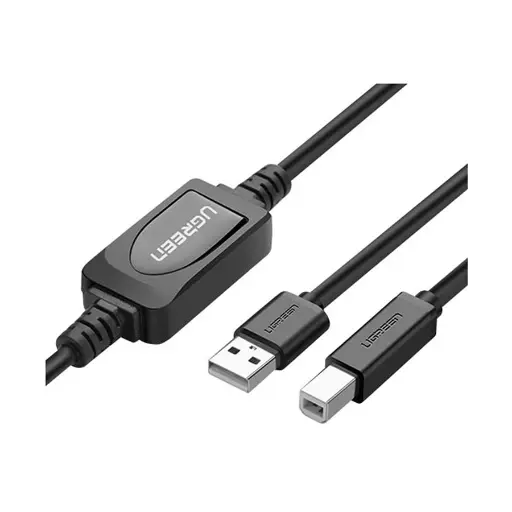 [0004653] UGREEN US122 (10374) USB Type-A Male to USB Type-B Male 10 Meter Black Active Printer Cable # 10374